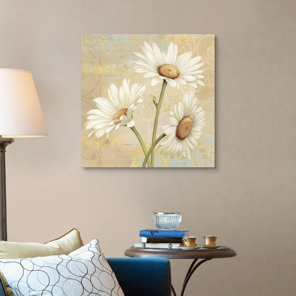 Beautiful Daisies II Canvas Wall Art Print by Daphne Brissonnet, Home Decor, Artwork, 30" X30In