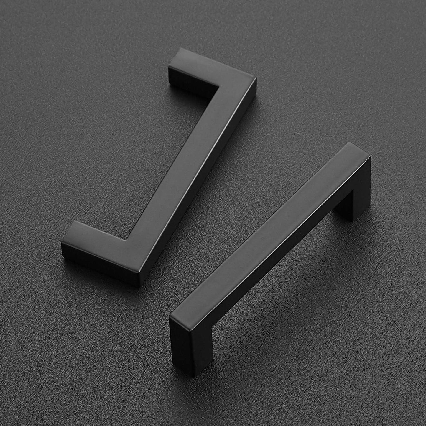 10 Pack 3-3/4 Inch Kitchen Square Cabinet Handles Matte Black Cabinet Pulls Black Drawer Pulls Kitchen Cabinet Hardware Kitchen Handles