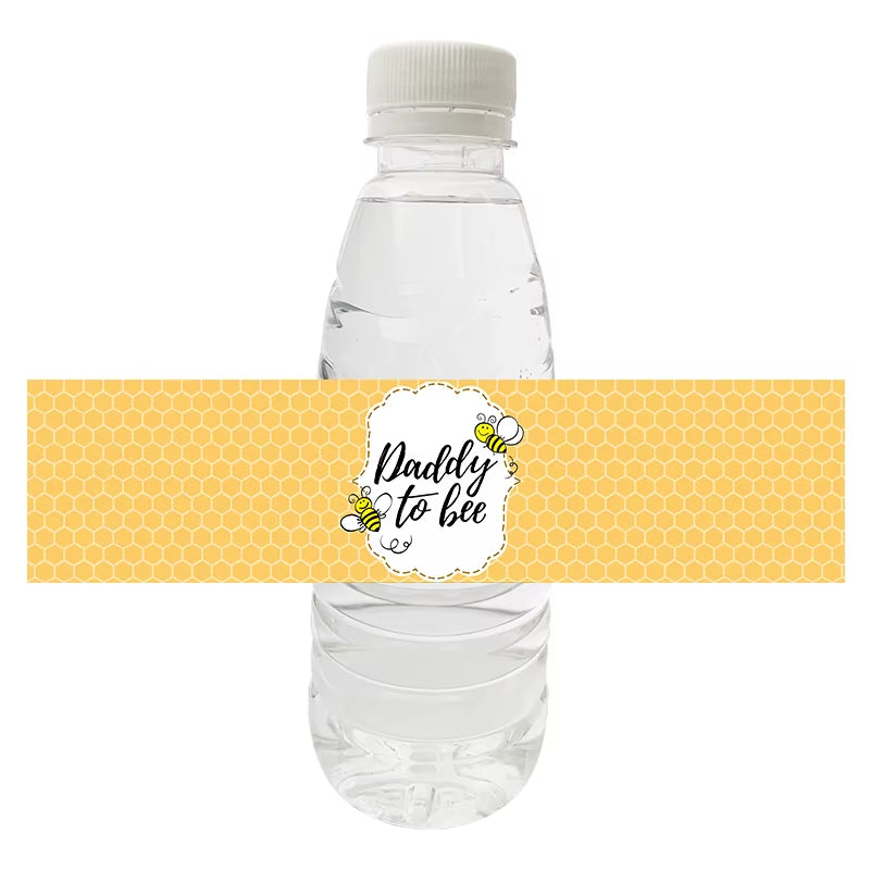 10Pcs Happy Bee Day Bottle Labels Stickers Happy Birthday Honey Bee Party Baby Shower Decorations Kids Toy Water Labers