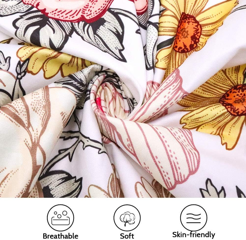 Crib Sheets for Girls Boys Neutral Baby Crib Fitted Sheets, 52 X 28-Inch Ultra Soft Snug Fits for Standard Crib & Toddler Mattress, Daisy Floral