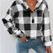 Plaid Half Button Long Sleeve Hoodie