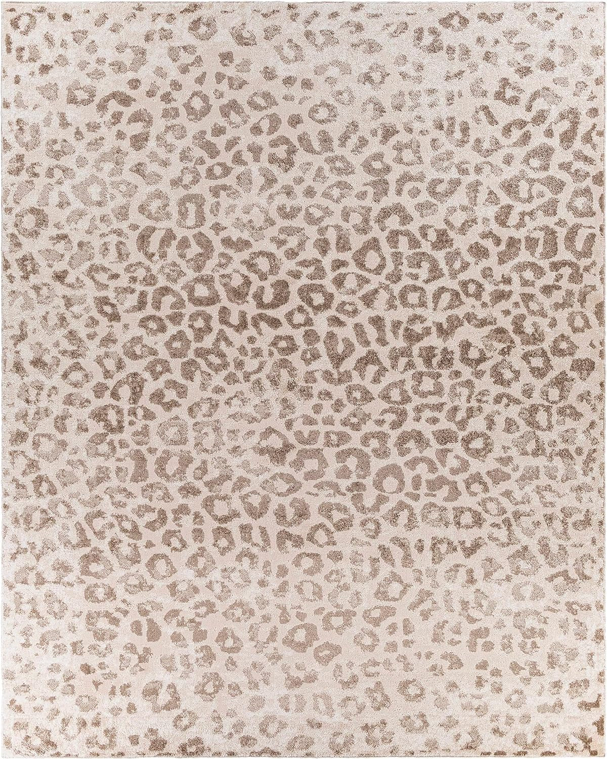 Bonhill Modern Animal Print Area Rug for Living Room, Bedroom, Dining Room - Bohemain Leopard Print Carpet - Tan, Terracota, Brown, Beige, Ivory - 7'10" X 10' (8X10)