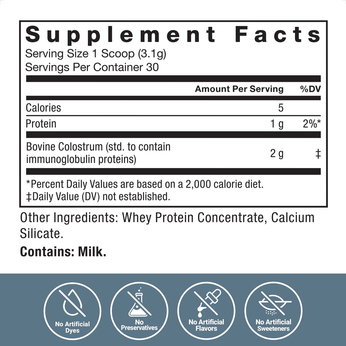Primal Origins Bovine Colostrum Powder, Pasture-Raised, Grass Fed, Hormone Free, 30 Servings