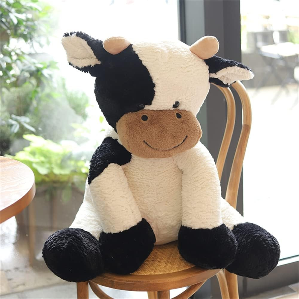Cow Year Plush Toy Cute Cattle Stuffed Animals Cattle Soft Doll Kids Toys Birthday Gift for Children Easter, Thanksgiving, Christmas, New Year'S Gifts (Black and White, 50Cm/19Inch)