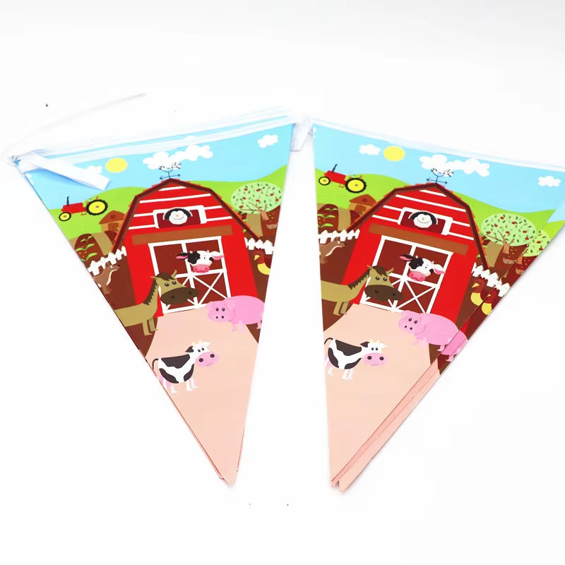 Farm Cow Theme Birthday Party Animal Party Cow Decoration Disposable Cups Plates Flags Tablecloth Baby Shower Balloon Decoration