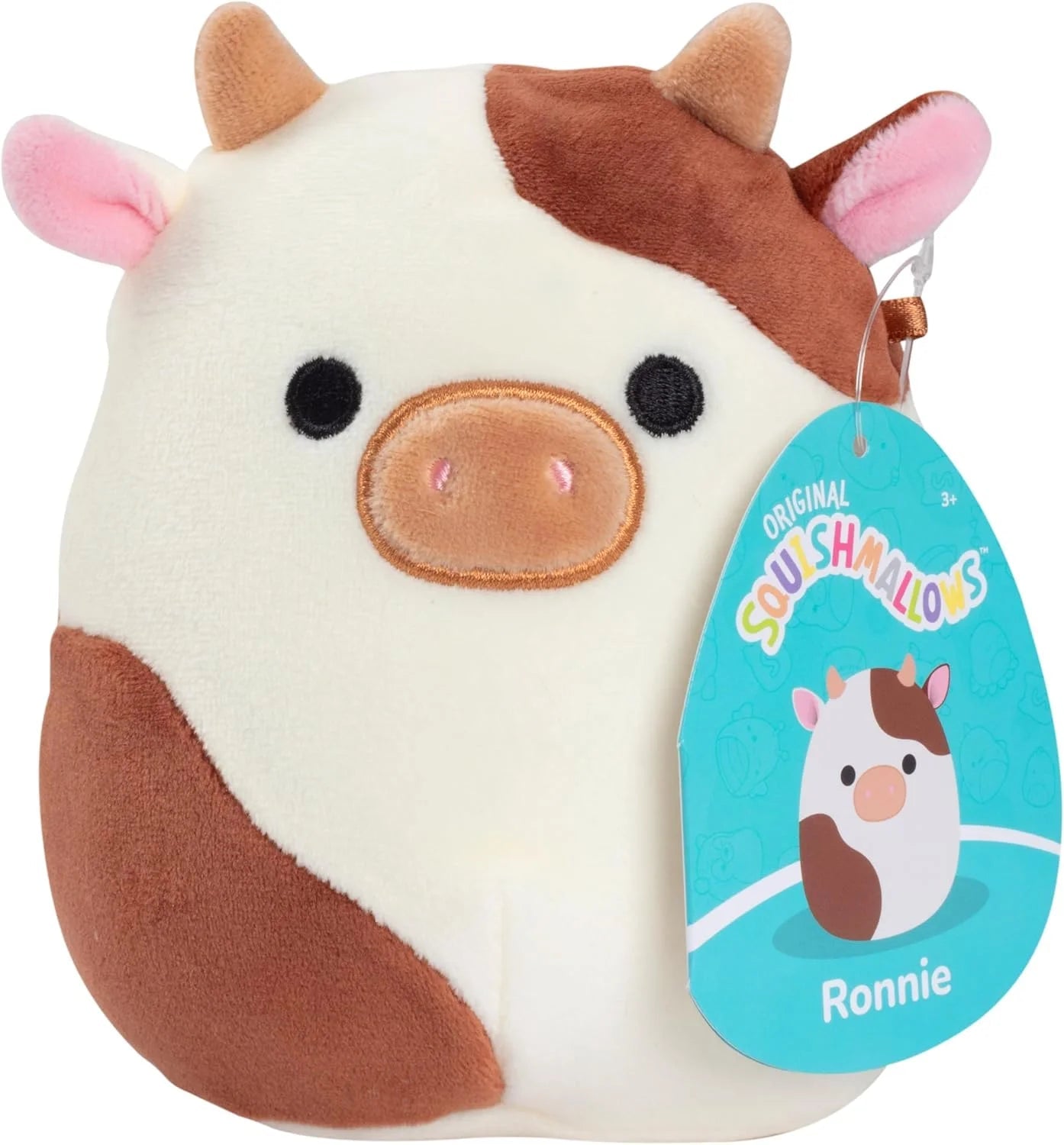 Original 5-Inch Ronnie the Brown Cow - Official Plush - Collectible Soft & Squishy Mini Stuffed Animal Toy - Add to Your Squad - Easter Basket Gift for Kids, Girls & Boys