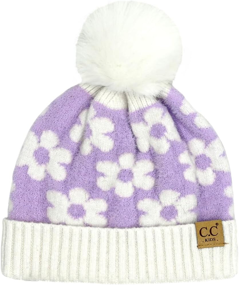 Cozy Toddler Cable Knit Pom Beanie - Warm Winter Hat for Kids
