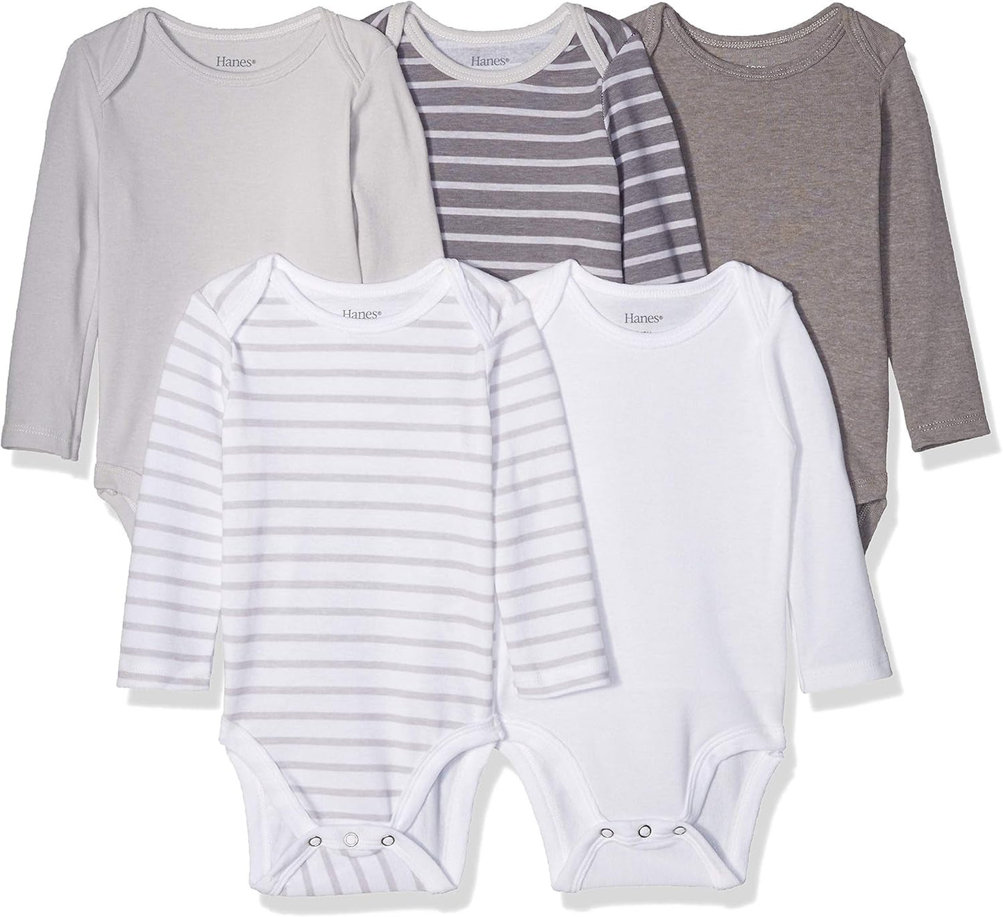 Baby and Toddler Ultimate Flexy Long Sleeve Bodysuit (5 Pack)