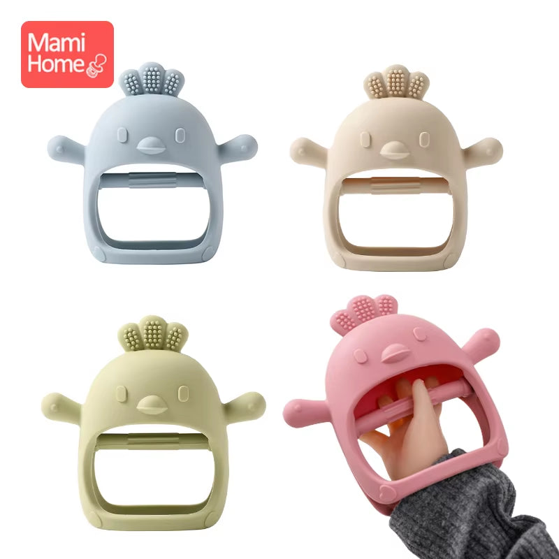 Baby Teether Chick Gloves Teether Silicone Anti-Eating Hand Molar Stick Massage Gums Baby Anti-Biting Teether Baby Accessories
