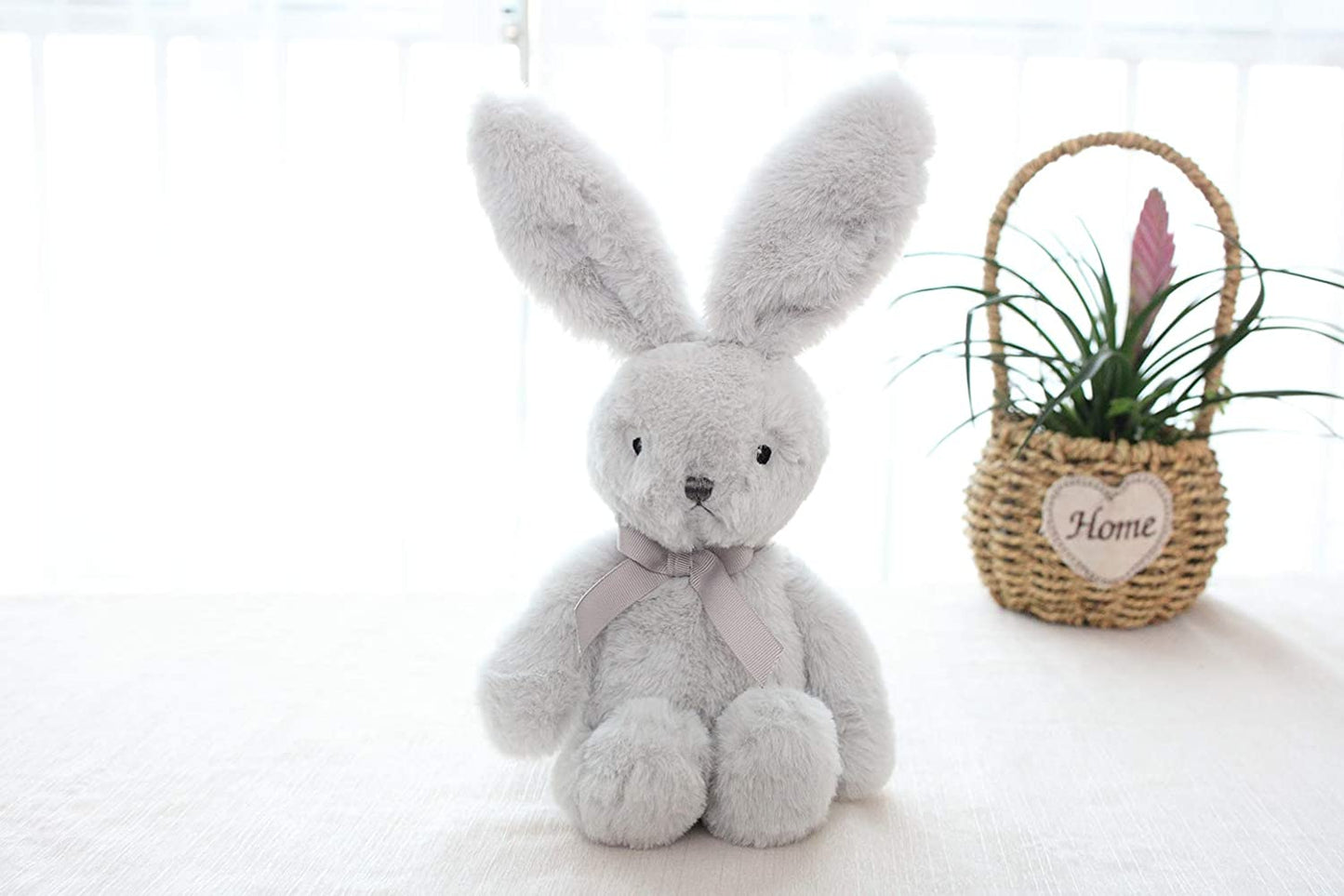 Easter Stuffed Bunny Animal Soft Lovely Realistic Wild Rabbit Plush Toy for Boys Girls Kids, Easter Decorations Basket Stuffers Gifts 12 Inch