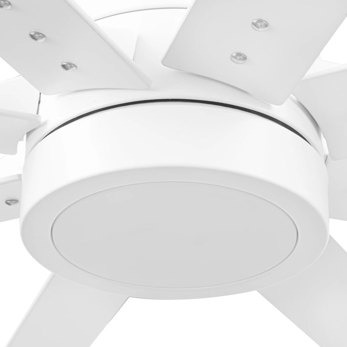 62" White Large Room Indoor Ceiling Fan with Light, 8 Blades, Remote & Reverse Airflow
