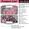 67/71/56/35Pcs Automotive Maintenance Tools -Household Repair Tool Kit Multi-Purpose Pink Hand Tool Set with Storage Box