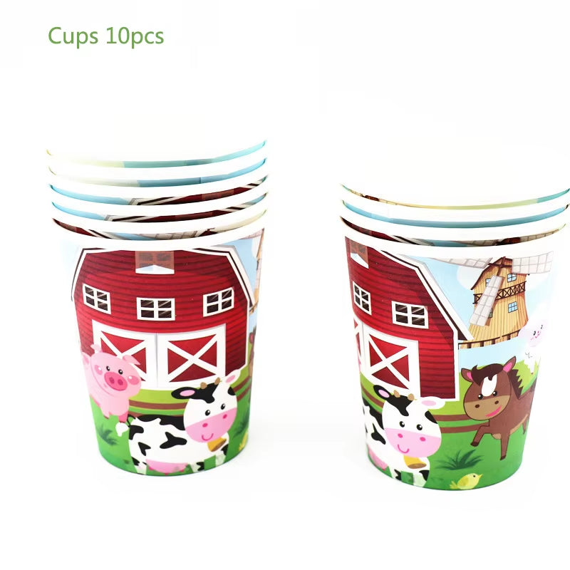 Farm Cow Theme Birthday Party Animal Party Cow Decoration Disposable Cups Plates Flags Tablecloth Baby Shower Balloon Decoration