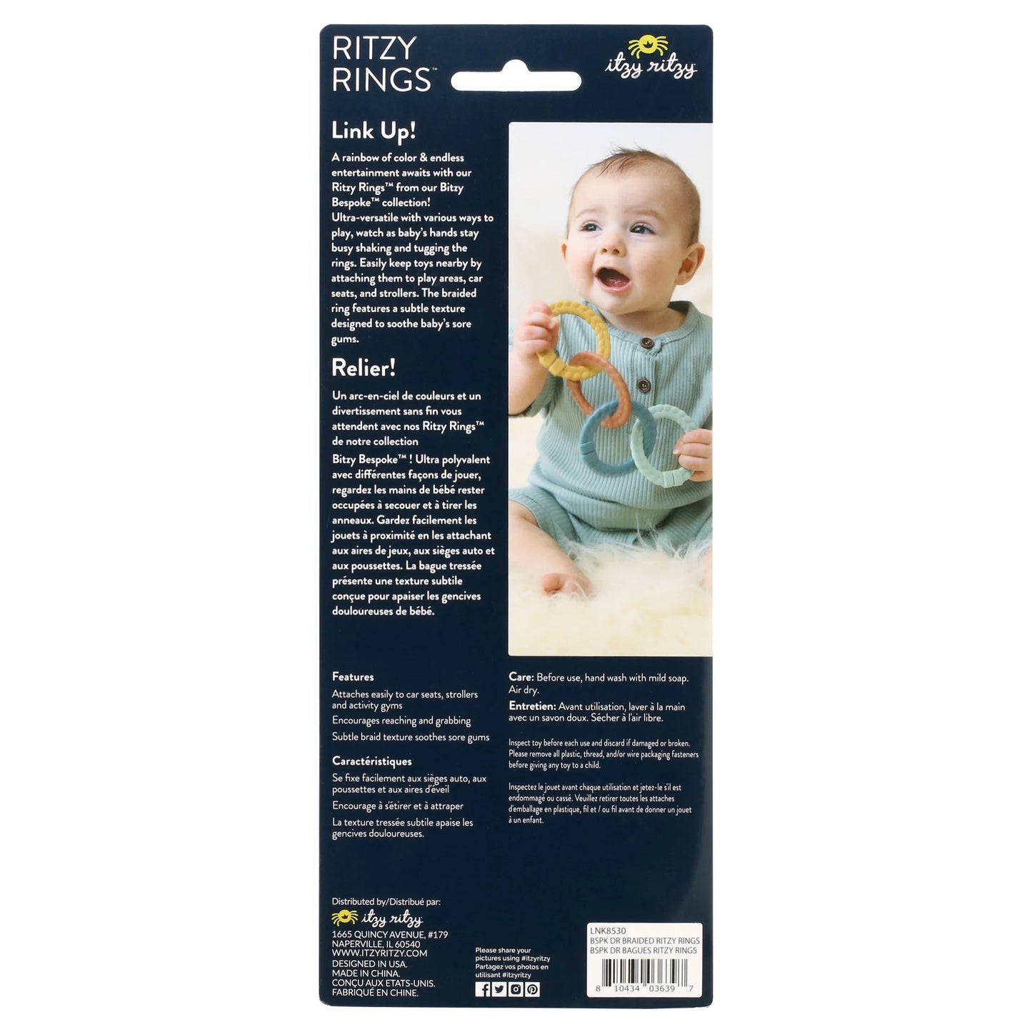 Unisex Linking Ring Teether Set - Desert Multi Color