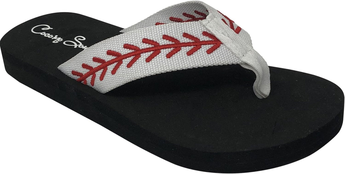 Baseball Flip Flops | Embroidered Baseball Flip Flops | Baseball Slippers | Baseball Sandals | Baseball Flip Flops for Women | Baseball MOM Flip Flops
