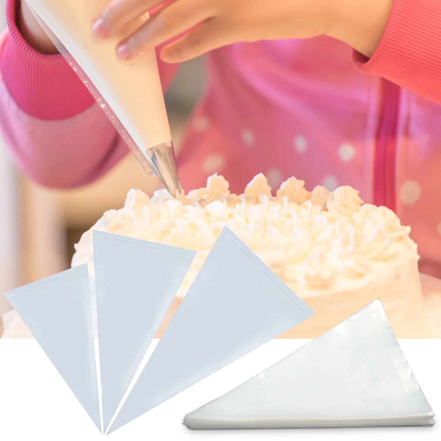 Clearance! 100 Pcs Thickened Disposable Pastry Bags Decorating, Icing Piping Bags for Frosting Cake Buttercream Frosting Cupcake Baking Decoration Supplies