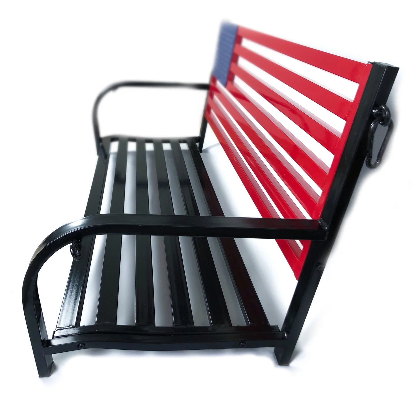 American Flag Outdoor Porch Swing W Hanging Chains - Red, White, Blue