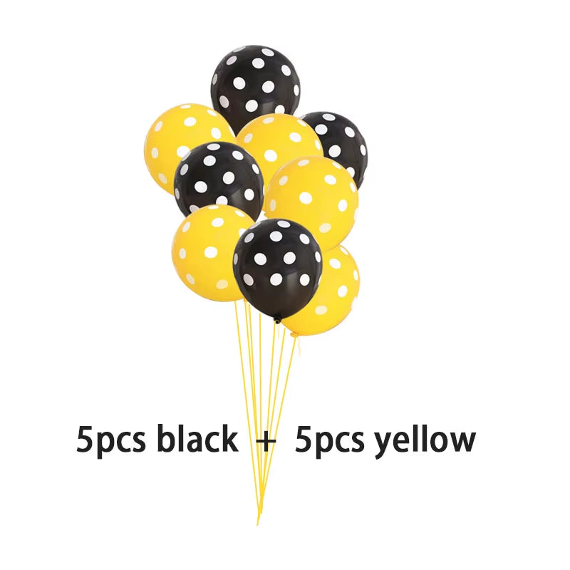 6Pcs Cartoon Bumble Bee Party Disposable Tableware Cups Plates Hats Straw Birthday Party Decorations Kids for 6 Person