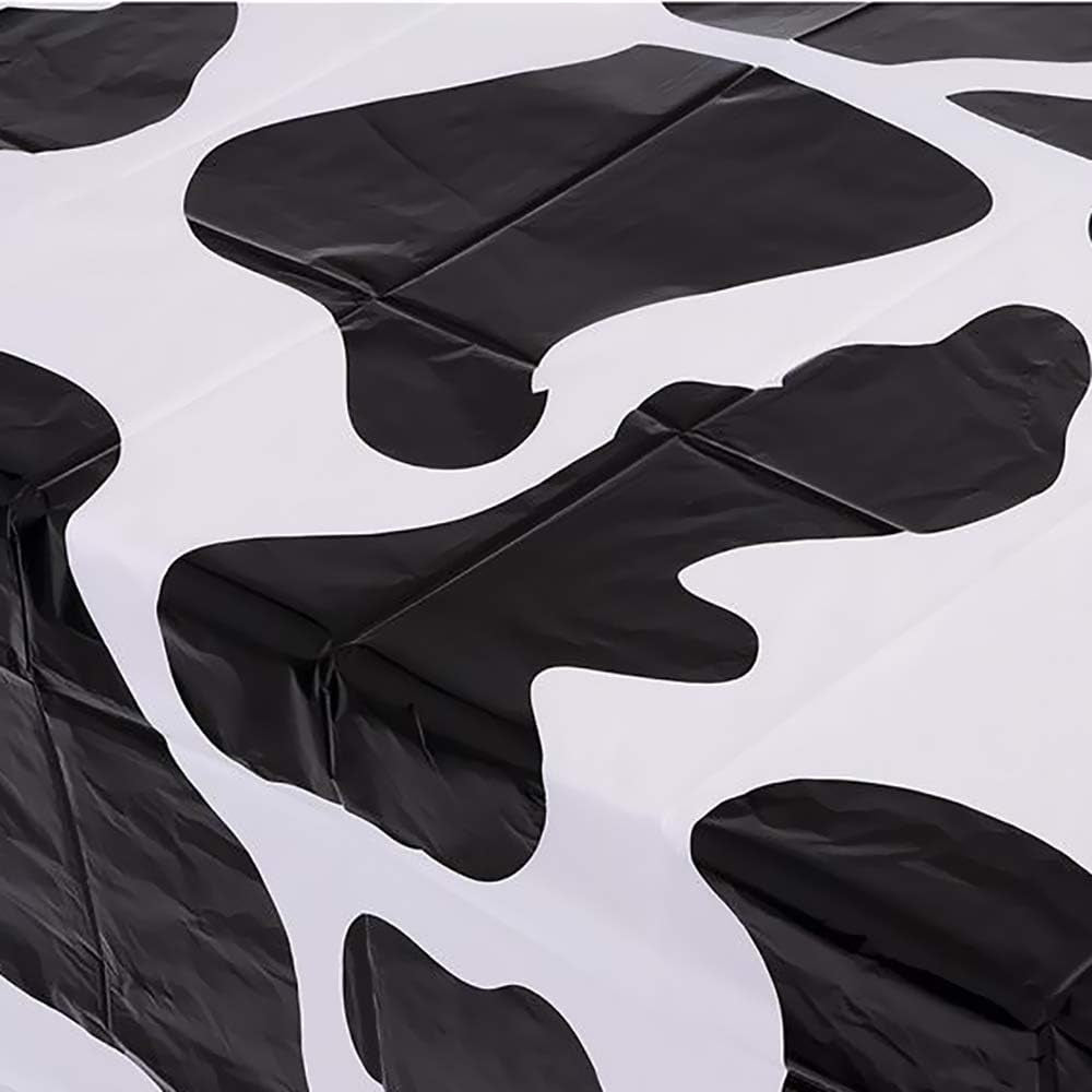 Cow Spots Table Cloth 54" X 72" Table Cover for Farm Animal Themed Party, Birthday Party, Picnic Table Covers (6-Pack)