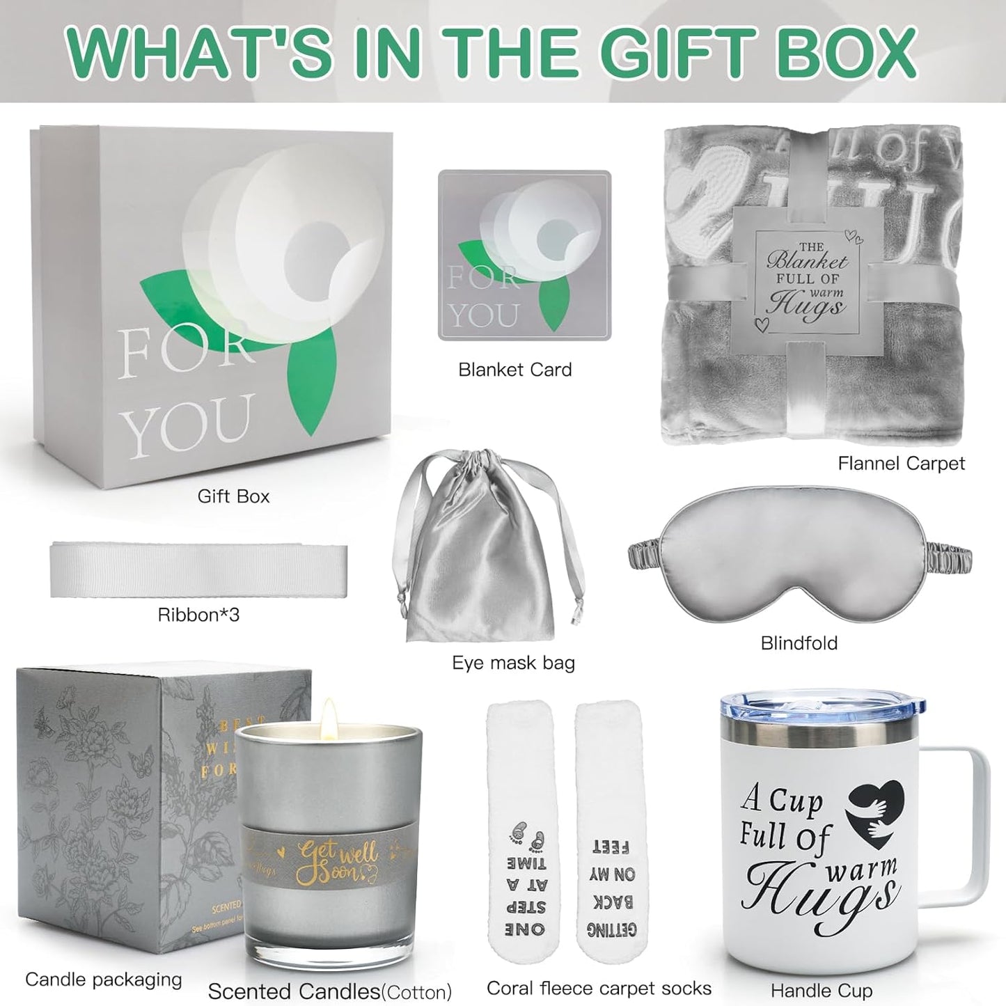 Get Well Soon Gifts for Women, Birthday Gifts for Women, Thoughtful Gift Basket for Women, Sympathy and Self Care Package for Women after Surgery, Show You Care with Encouragement Gift Box for Women