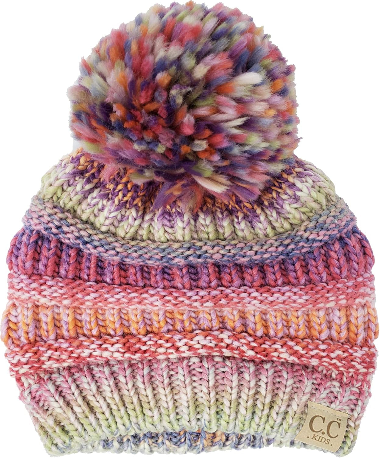 Cozy Toddler Cable Knit Pom Beanie - Warm Winter Hat for Kids
