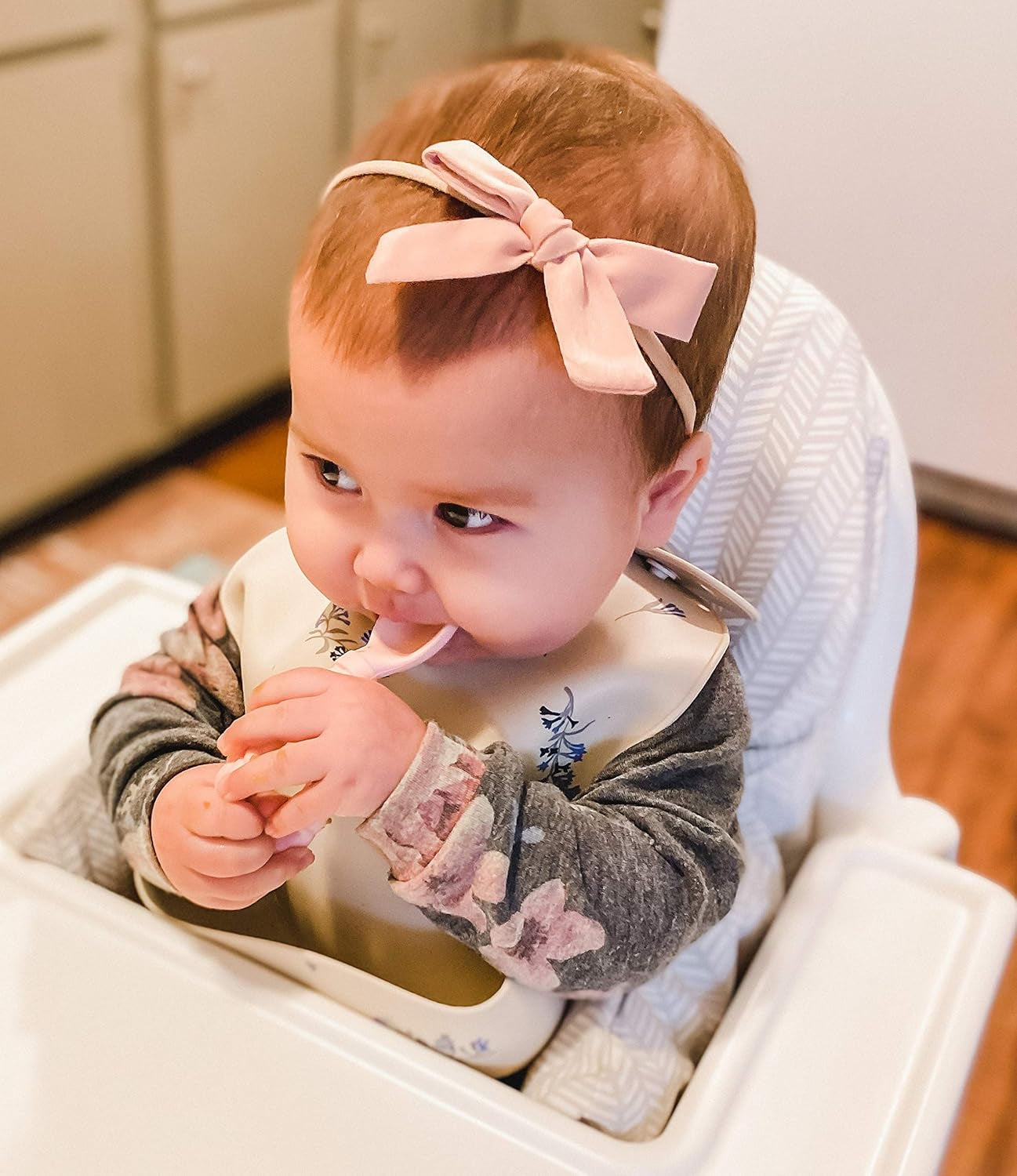 Silicone Spoon & Fork Set; Baby Utensils Featuring a Baby Fork and Spoon with Looped, Braided Handles - Made of 100% Food Grade Silicone & Bpa-Free - Ages 6 Months and up (Pink)