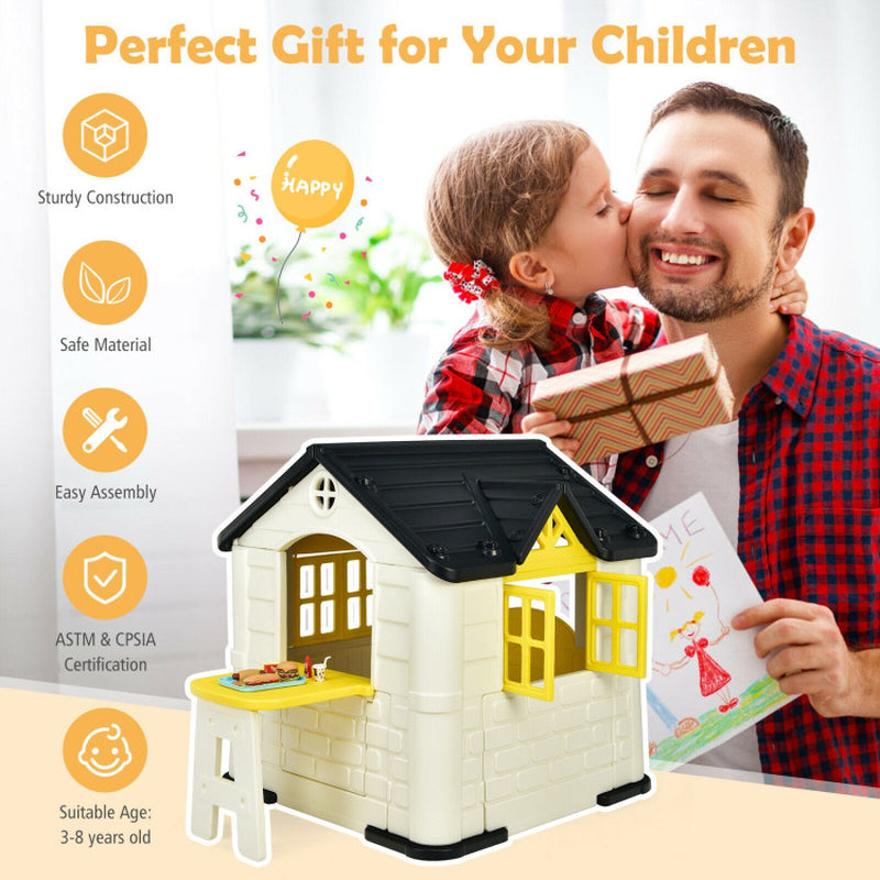 Kid’S Playhouse Pretend Toy House for Boys and Girls 7 Pieces Toy Set