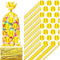 100 Pieces Softball Party Cello Bags Cellophane Softball Treat Bags with 200 Gold Twist Ties for Birthday Party Supplies Favors Cookie Candy Goody Gift Treat