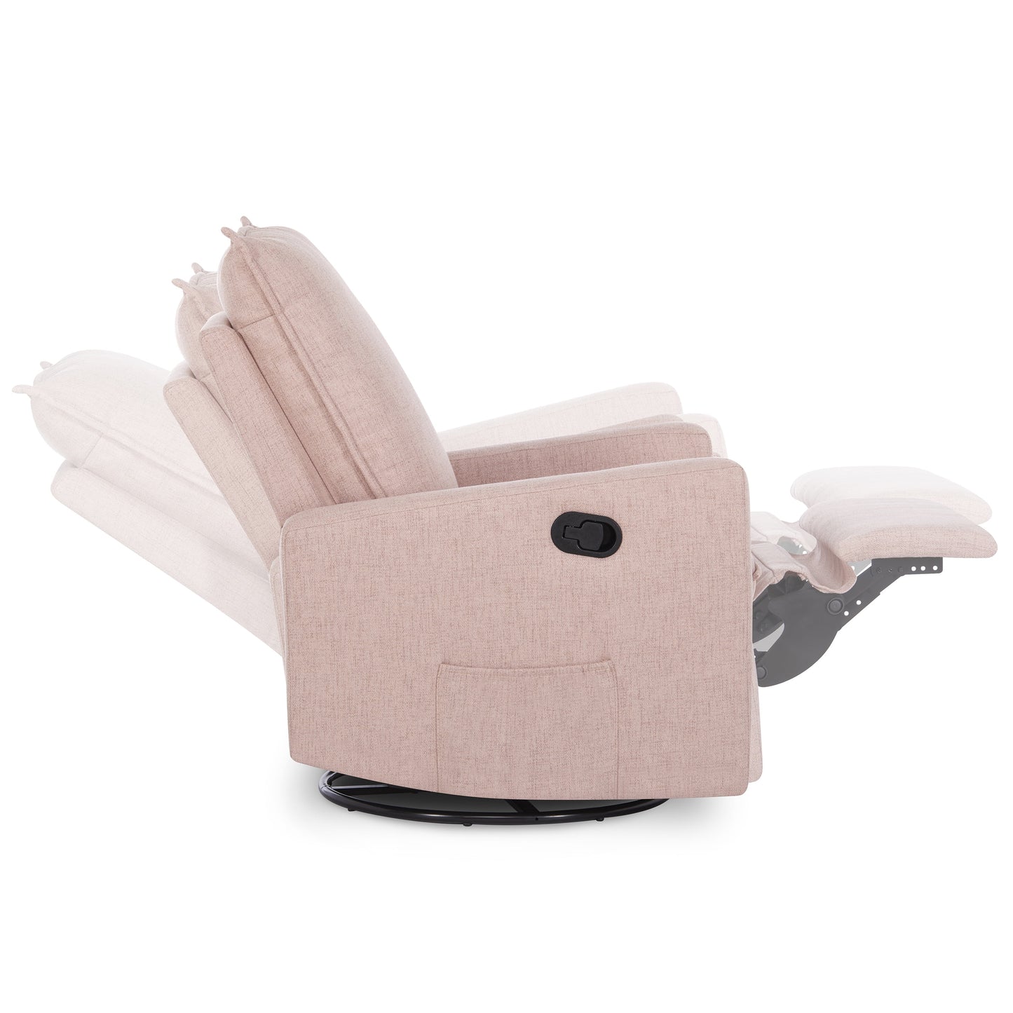 Faye Glider Recliner, Swivel Glider, Easy Assembly, Rose, Nursery Glider