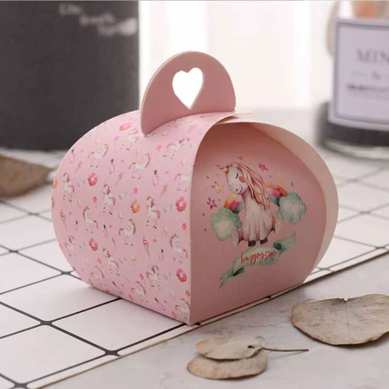 10Pcs 5.5X5.5X6.5Cm Paper Candy Box Flamingo Chocolate Gift Box for Baby Shower Birthday Wedding Party Supplies