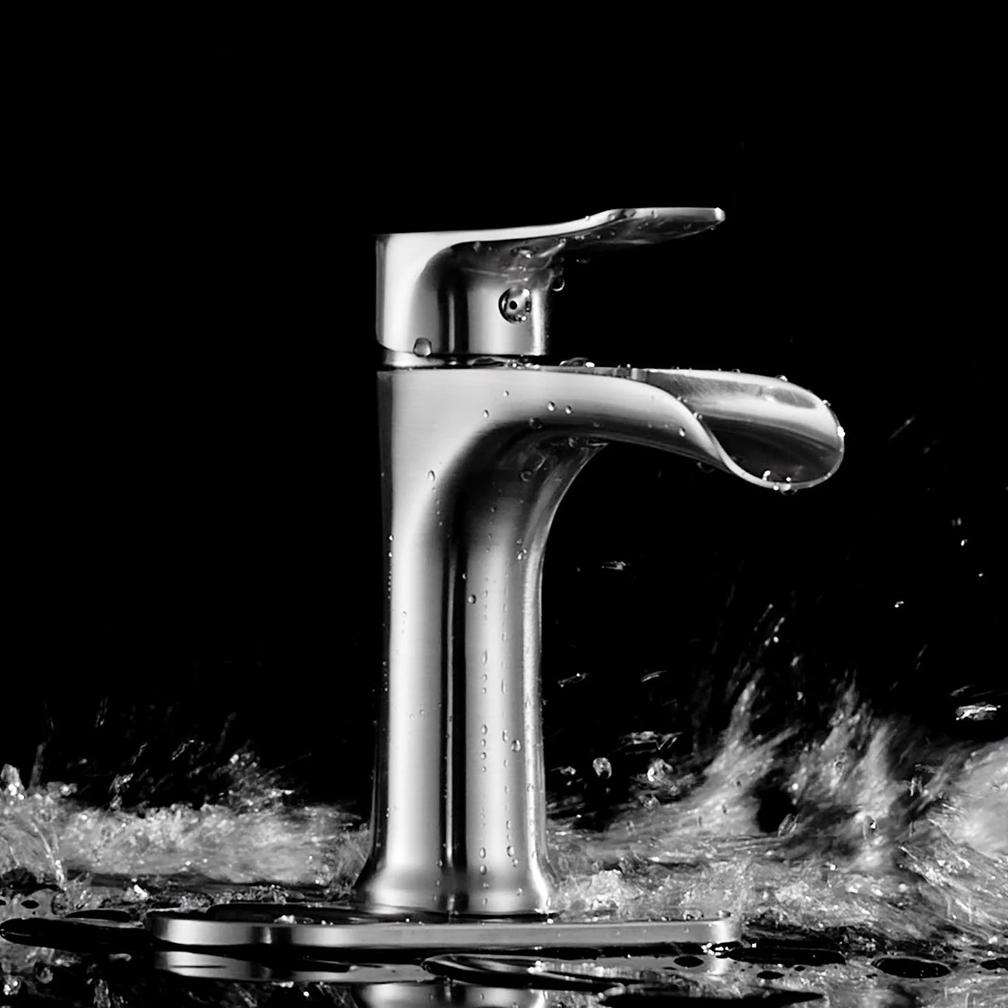 Brushed Nickel Bathroom Faucet,Bathroom Sink Faucet,Waterfall Bathroom Faucet