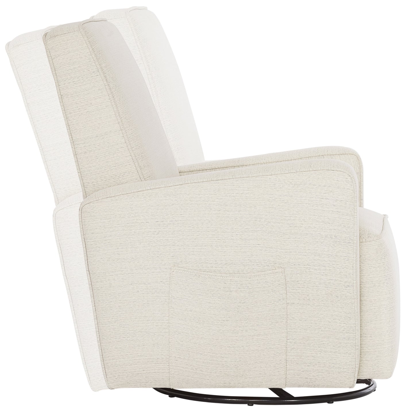 Holland Upholstered Swivel Glider | Rocker I Included Lumbar Pillow I Modern Design, Thunder