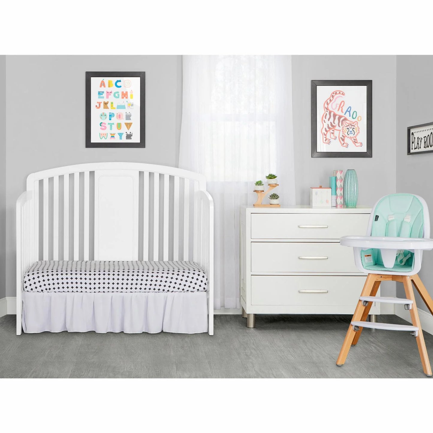 Dakota 4-In-1 Convertible Crib, Greenguard Gold Certified, White