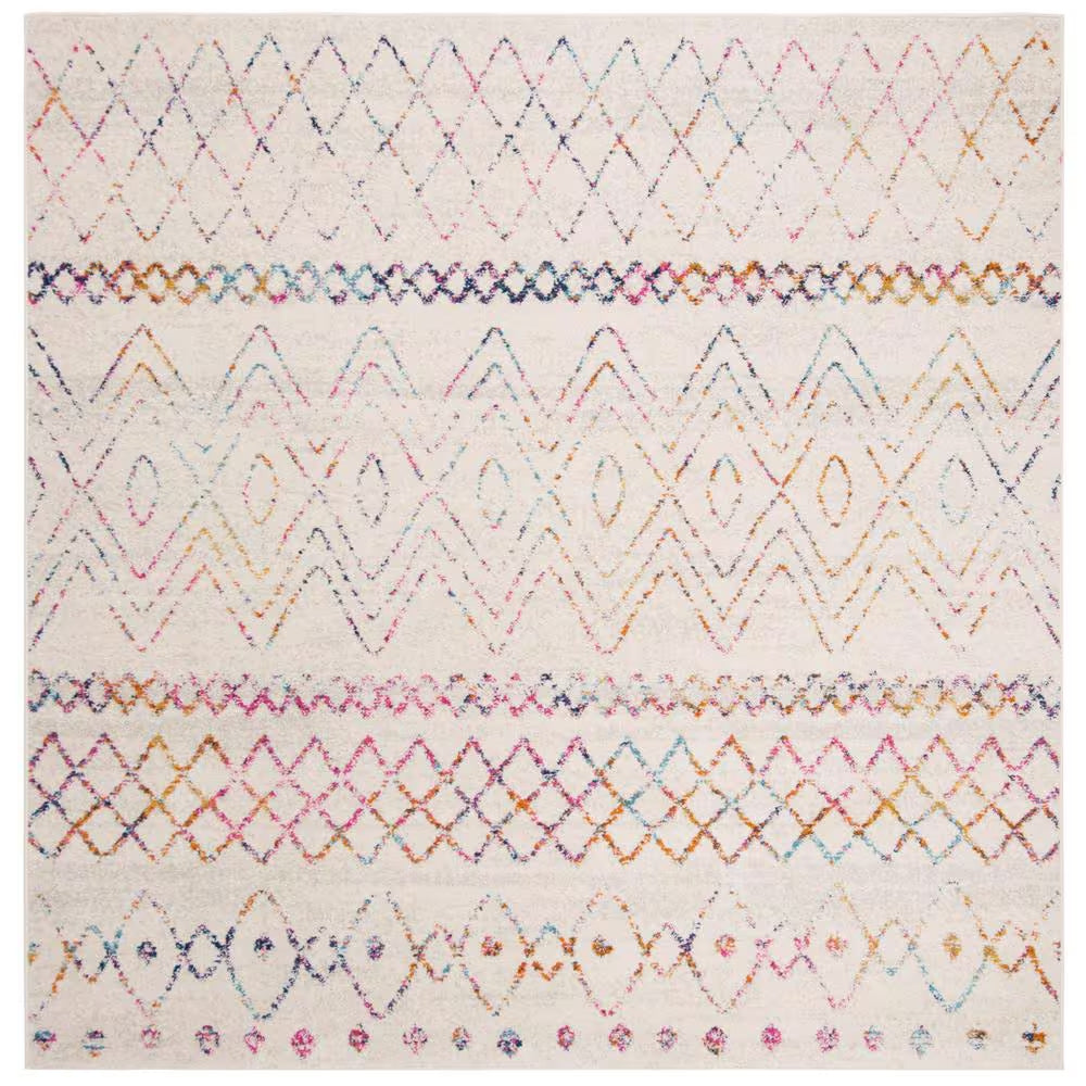Madison Ivory/Fuchsia 5 Ft. X 8 Ft. Geometric Area Rug