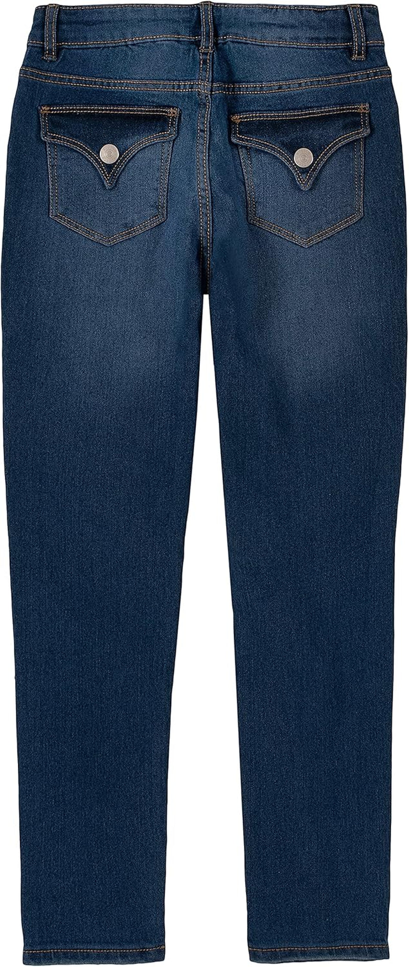 Girls' Full-Length Stretch Denim Pants & Jeggings, Skinny Fit, High Rise Waist