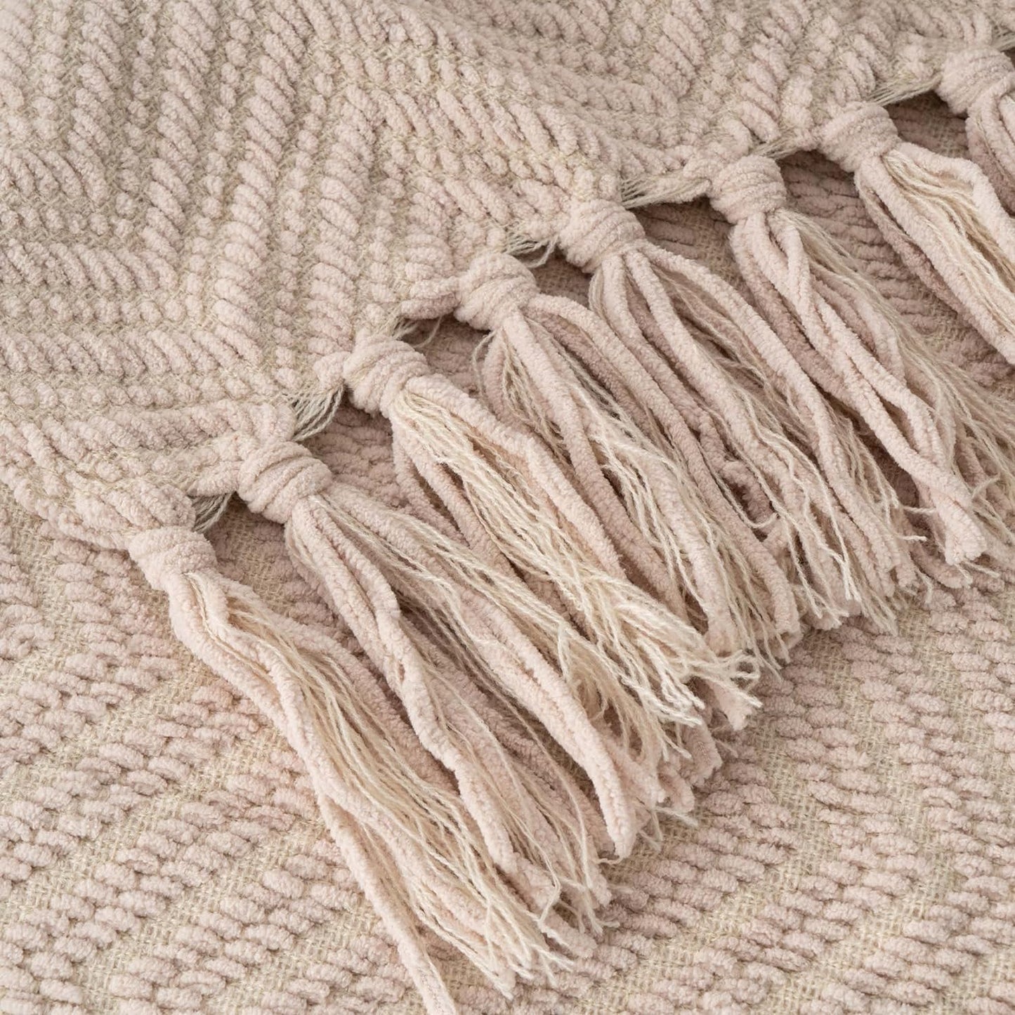 Beige Throw Blanket for Couch, Knitted Beige Blanket for Bed, Neutral Throw Blanket Tan Throw Blanket for Room Decor Housewarming Gifts, 50" X 60"