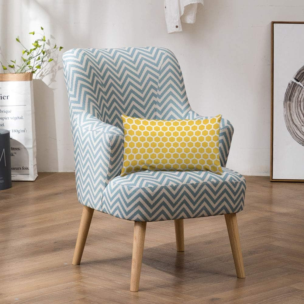 Bee Honeycombs Throw Pillow Cover Yellow and White Abstract Seamless Pattern Linen Fabric for Couch Bed Sofa Car Waist Cushion Cover 12 X 20 Inch Pillow Case