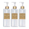 500Ml/16.9Oz Shampoo Dispenser Press Pump Bottle with Gold Waterproof Labels Bathroom Shampoo Conditioner Body Wash Bottles