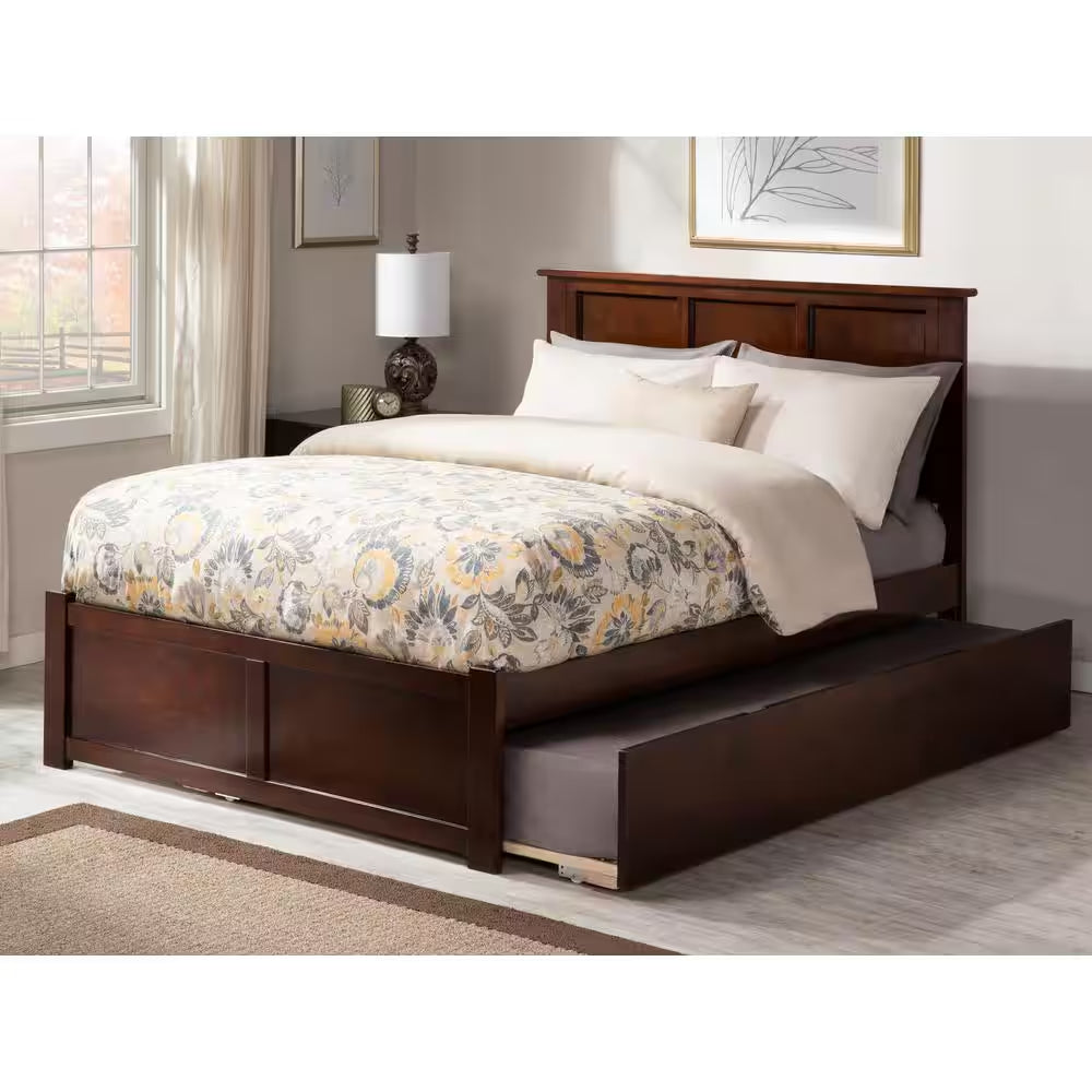 Madison White Queen Bed with Footboard and Twin Extra Long Trundle