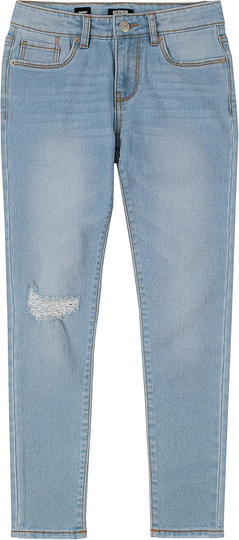 Girls' Full-Length Stretch Denim Pants & Jeggings, Skinny Fit, High Rise Waist