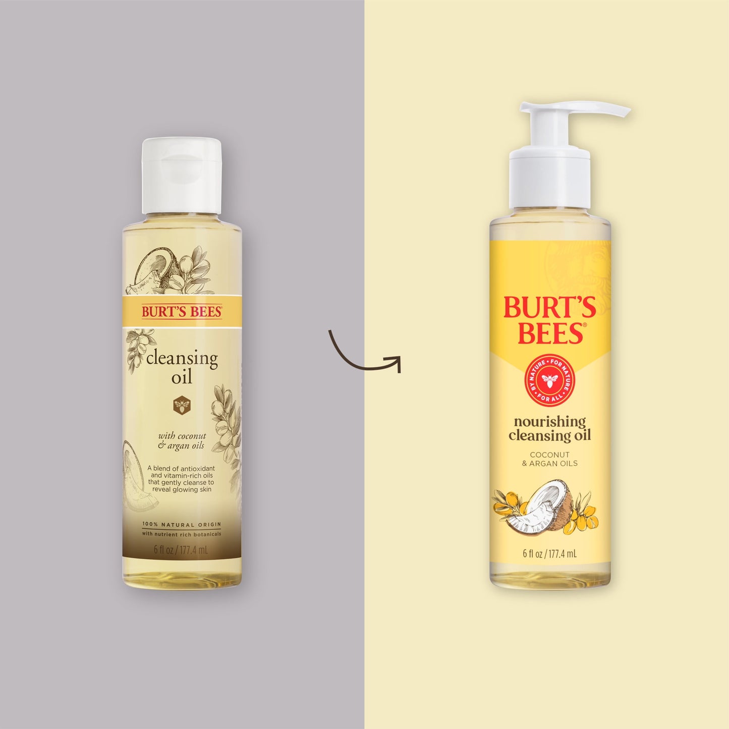 Burts Bees Nourishing Cleansing Oil with Coconut and Argan Oils, 6 Fluid Ounces