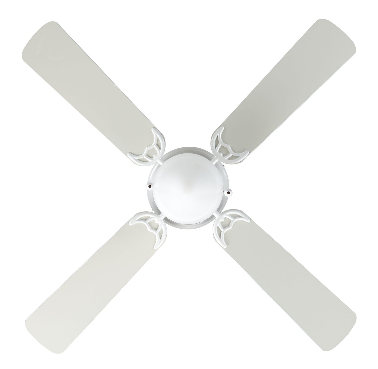 42 Inch Hugger Metal Indoor Ceiling Fan with Light, White, 4 Blades, LED Bulb, Reverse Airflow