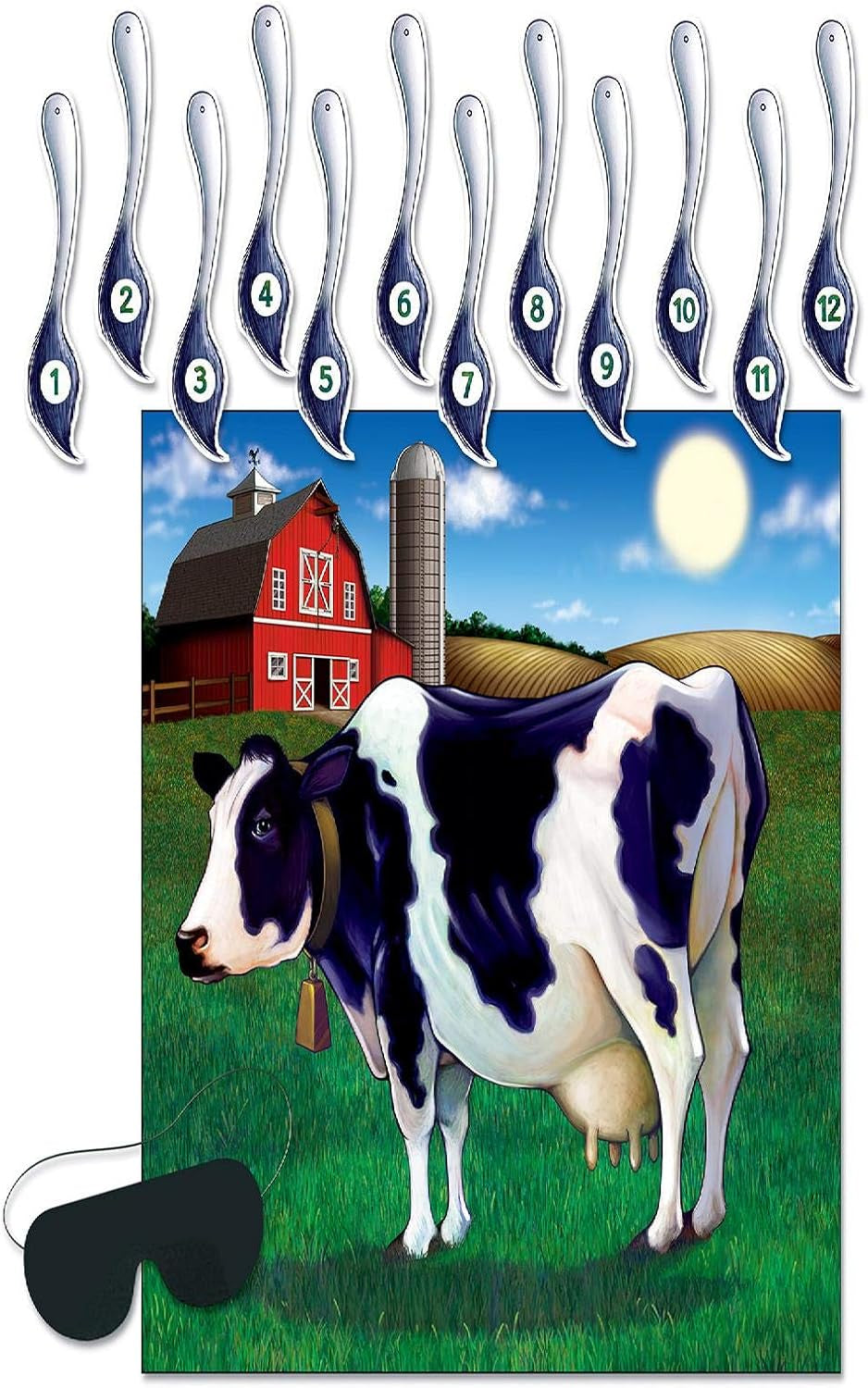Pin the Tail on the Cow Game Party Supplies : Farm