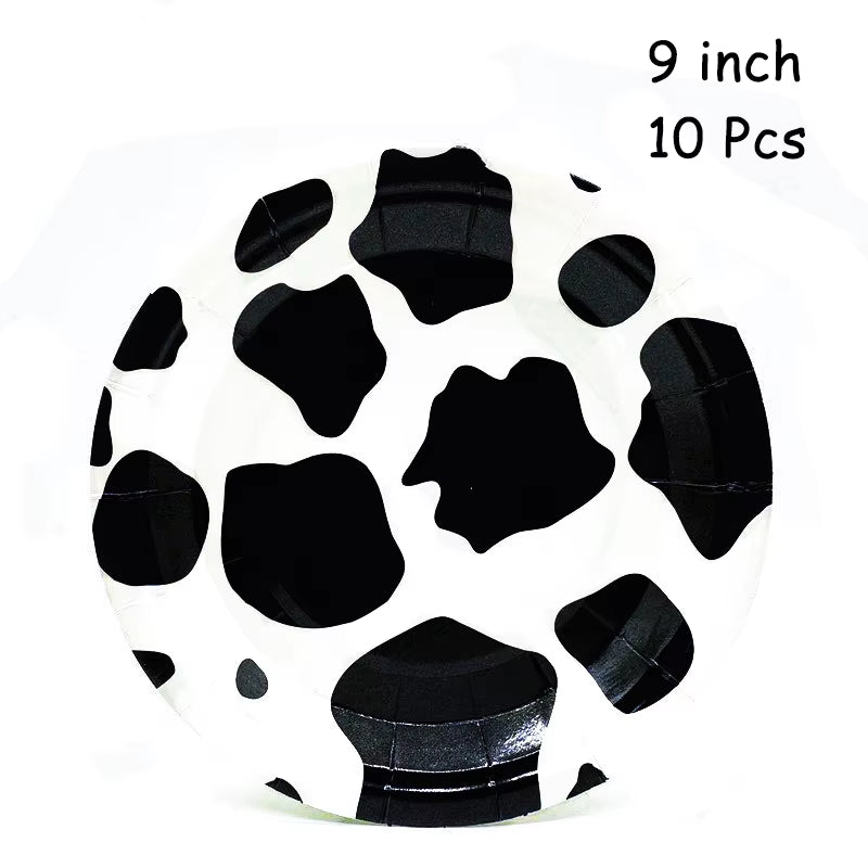 Farm Cow Theme Birthday Party Disposable Cup Plate Tablecloth Animal Cow Balloons Baby Shower Wedding Decoration Kids Favors