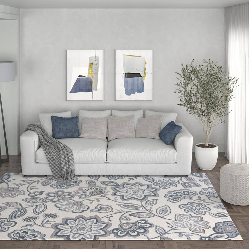 Madison Floral Cream 5 Ft. X 7 Ft. Indoor Area Rug