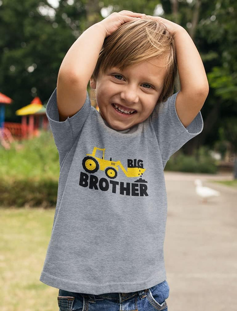 Tractor Big Brother Little Brother Matching Sibling Outfits Toddler Kids Tshirt & Baby Bodysuit Set
