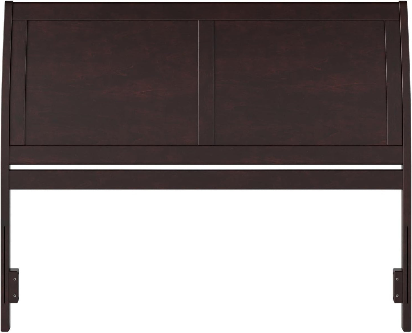 AFI Portland Queen Wood Sleigh Headboard with USB Charging Station in Espresso