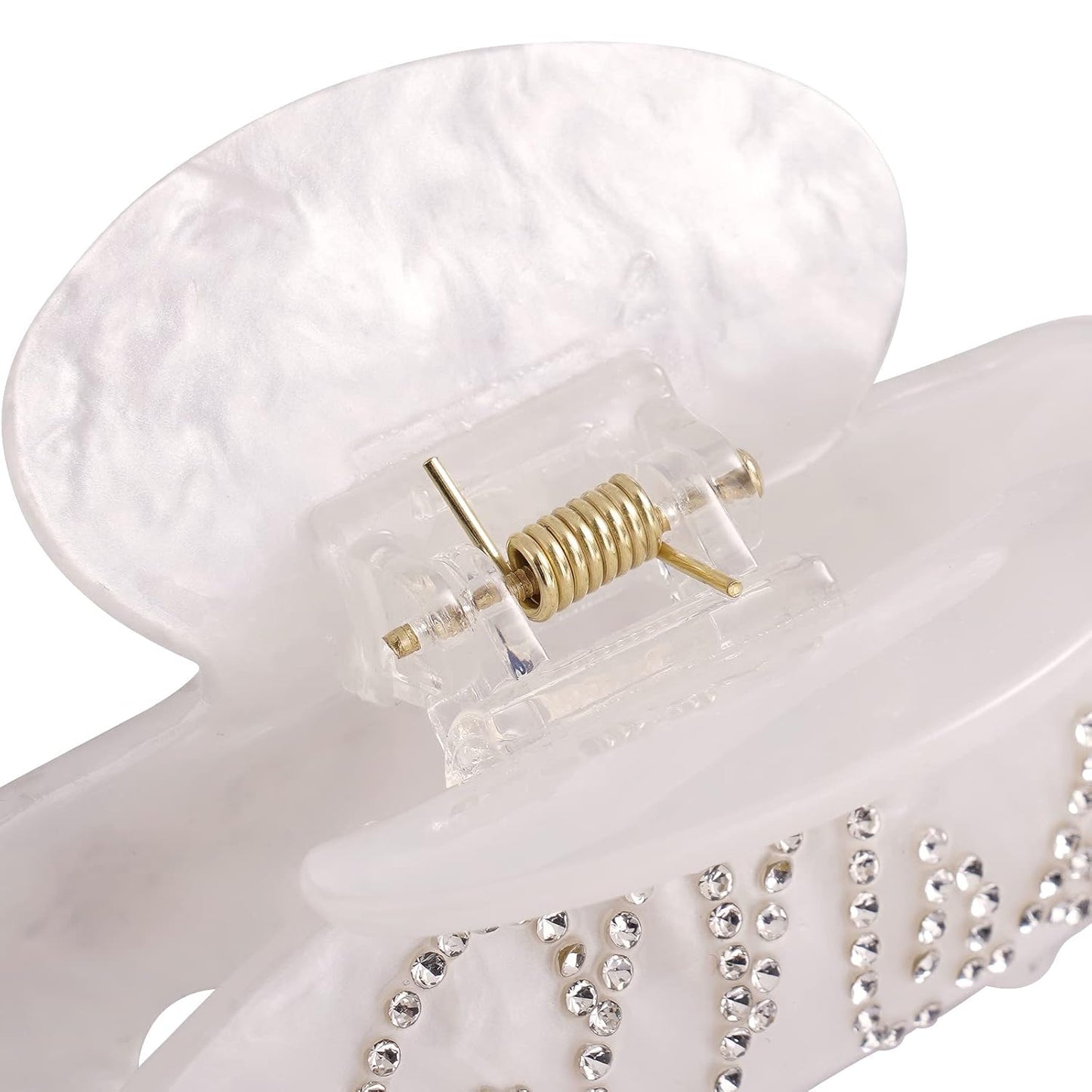 Hair Clip, White Acrylic Mrs Hair Clip with Double-Side Rhinestone Mrs Logo, Wedding Gift for Bride, Bridal Shower, Bachelorette Party Decorations Accessory, Bride Birthday