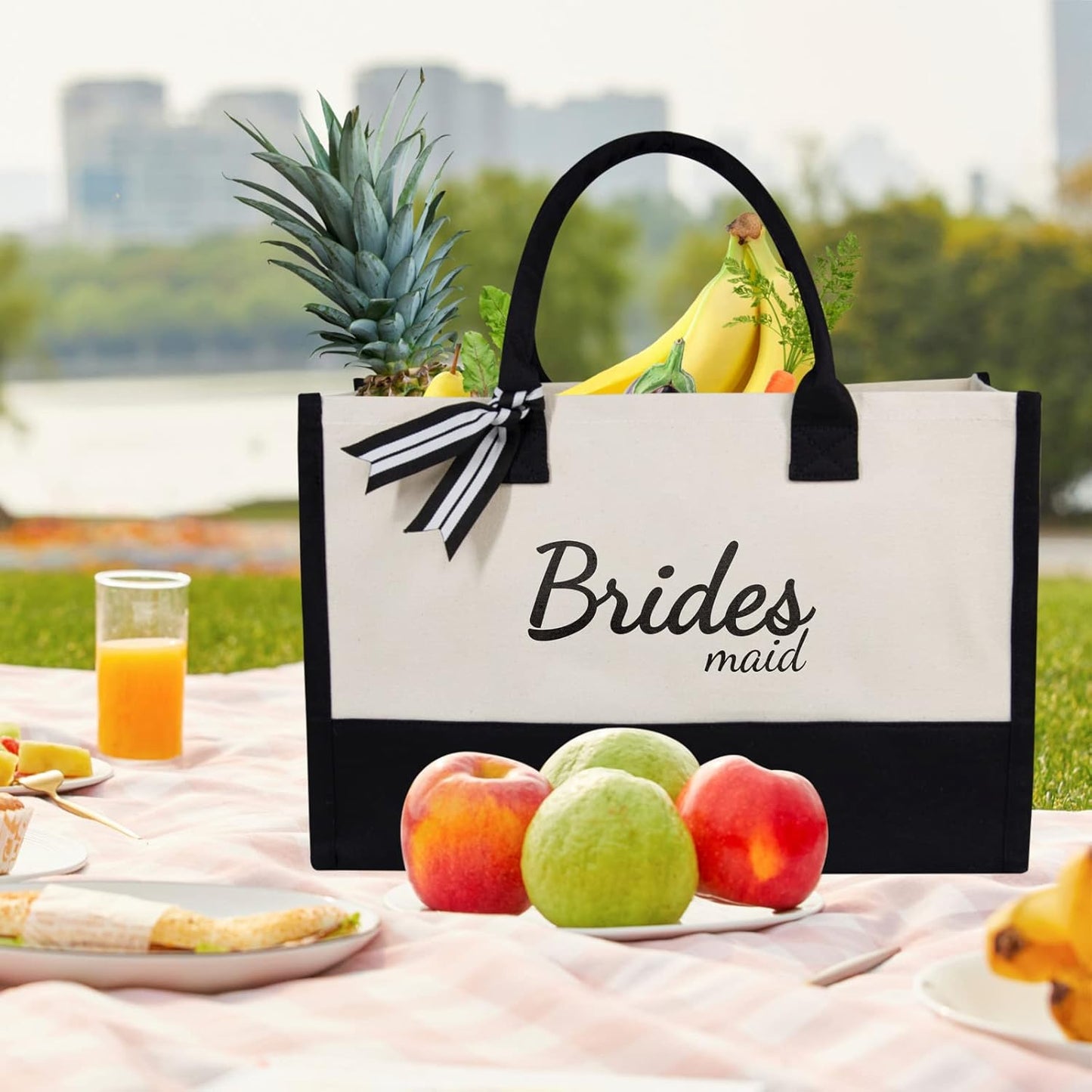 Canvas Tote Bag, Bridal Shower Gifts for Bride, Wedding Bachelorette Bride Gifts Shoulder Bag