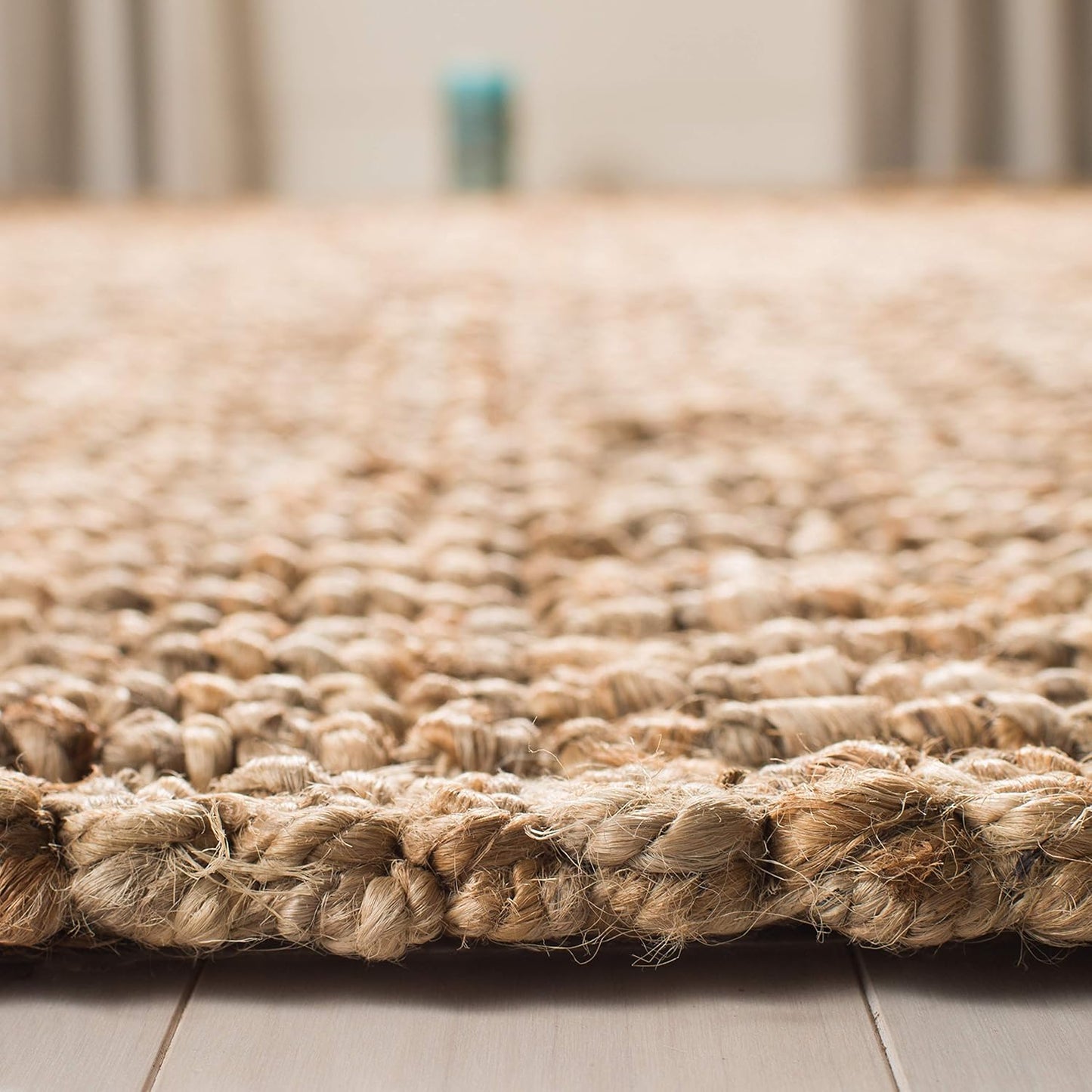 Natural Fiber Collection Runner Rug - 2' X 8', Natural, Handmade Chunky Textured Jute 0.75-Inch Thick, Ideal for High Traffic Areas in Living Room, Bedroom (NF447A)
